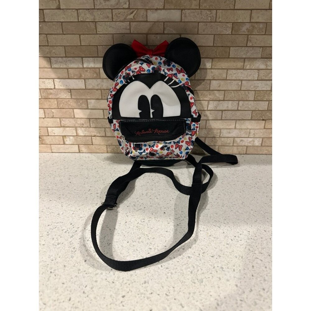 Disney Minnie Mouse Faux Leather Mini Backpack Purse Cross-body Small bag 10"